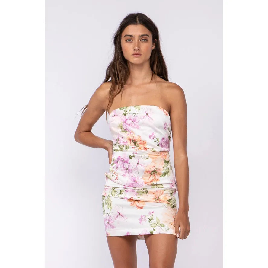 Moana Mini Tube Dress in White Blush White Blush / Small