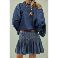 Roselle Denim Skirt in High Tide