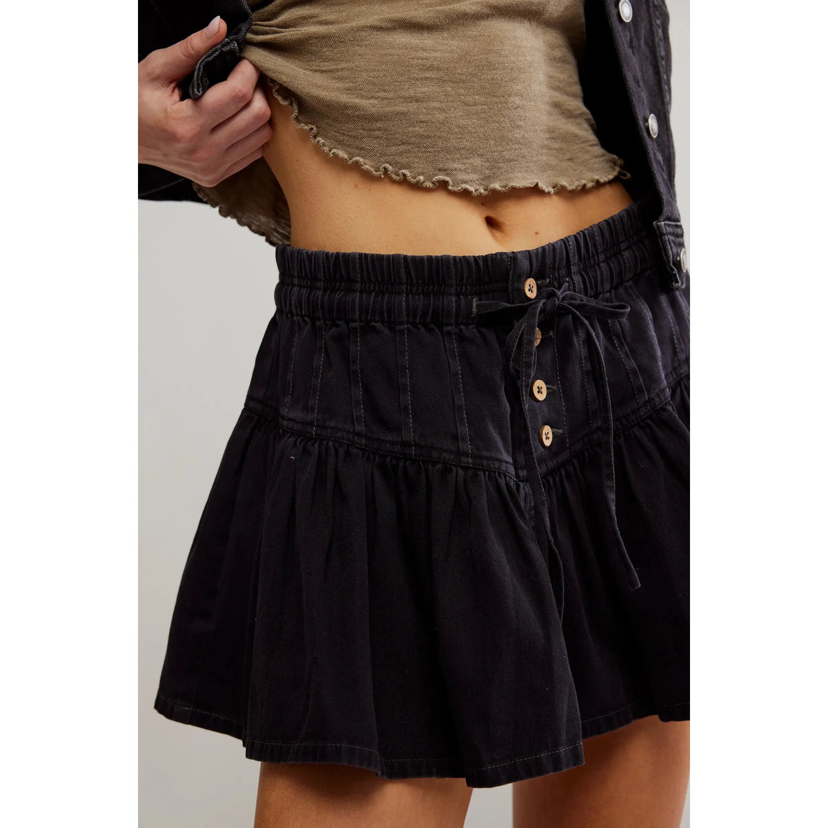 Roselle Denim Skirt in Jet Set