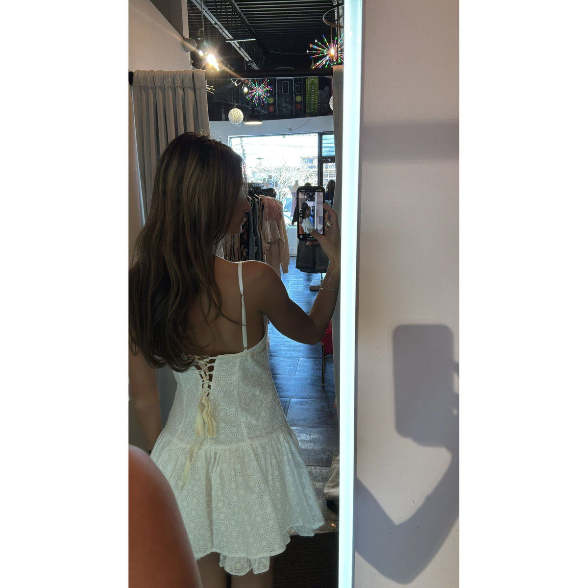 Eyelet Mini Dress