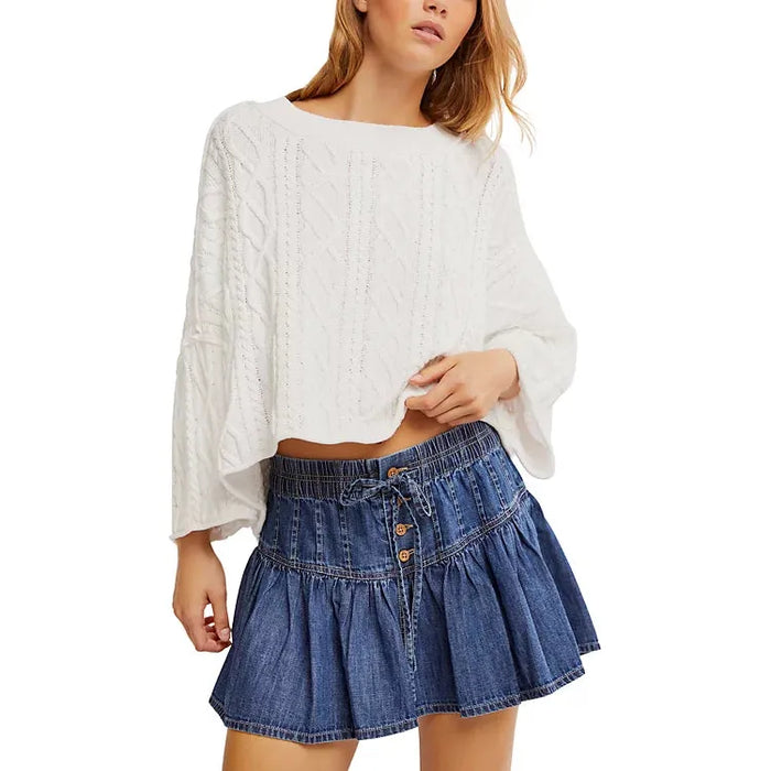 Roselle Denim Skirt in High Tide