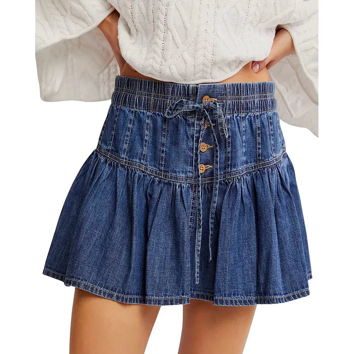 Roselle Denim Skirt in High Tide