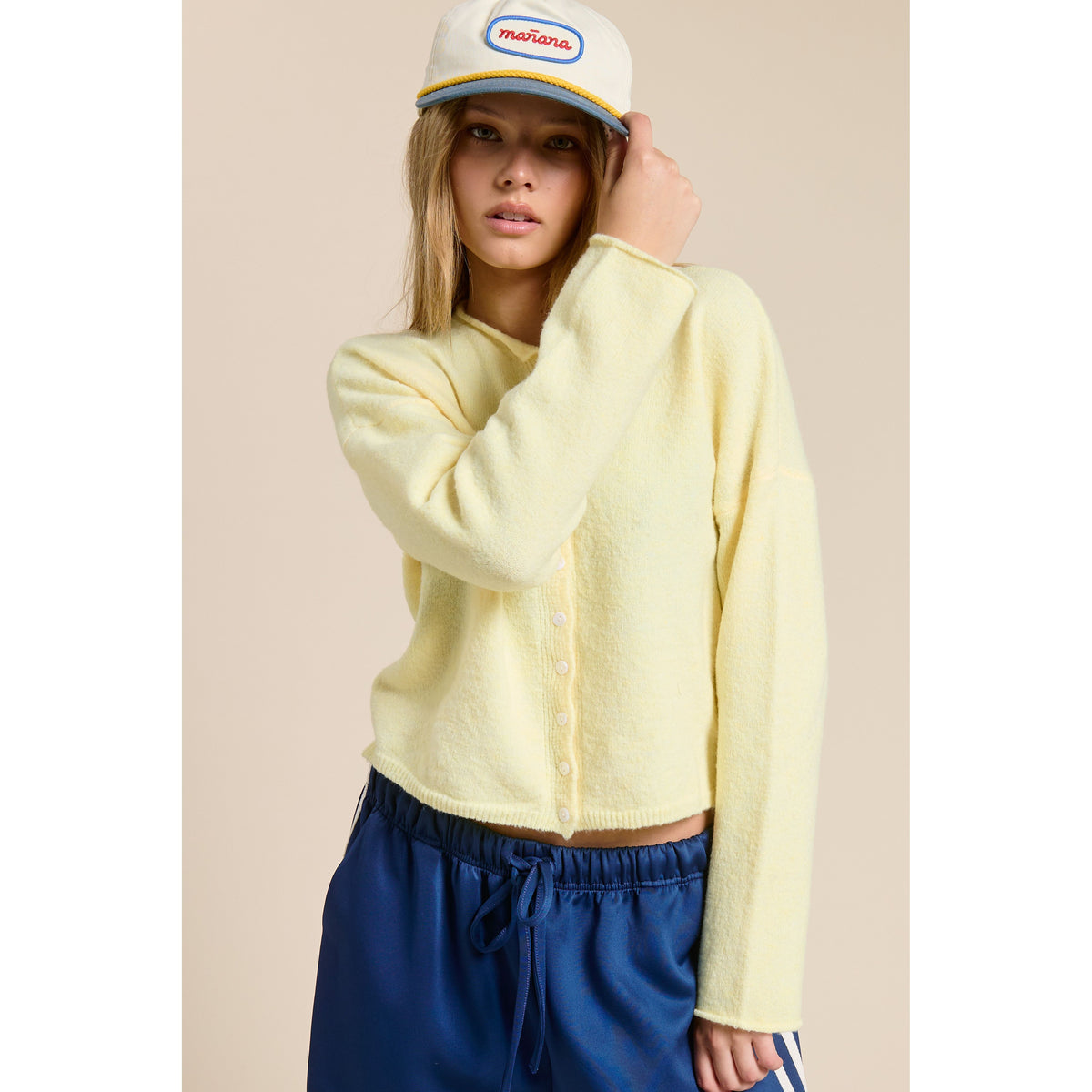 The Essential Cardi in Yellow
