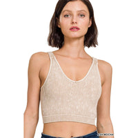 Padded Bra Cropped Tank (Multiple Colors)