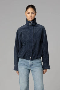 Midnight Drift Suede Bomber