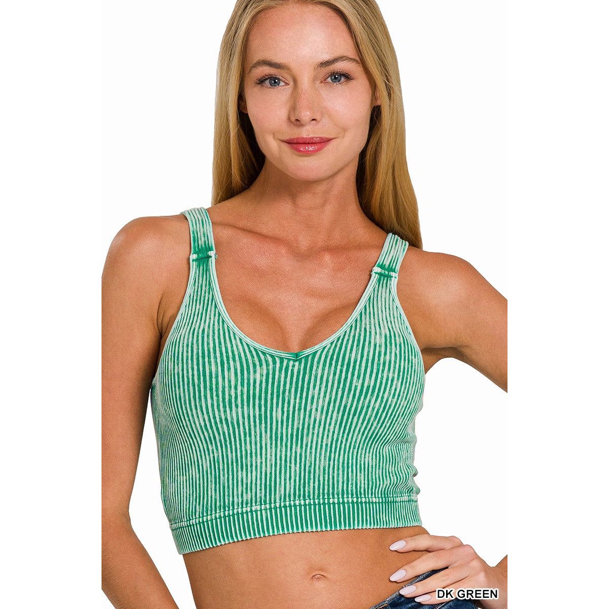 Padded Bra Cropped Tank (Multiple Colors)