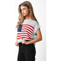 God Bless America Short Sleeved Sweater (2 Colors Available)