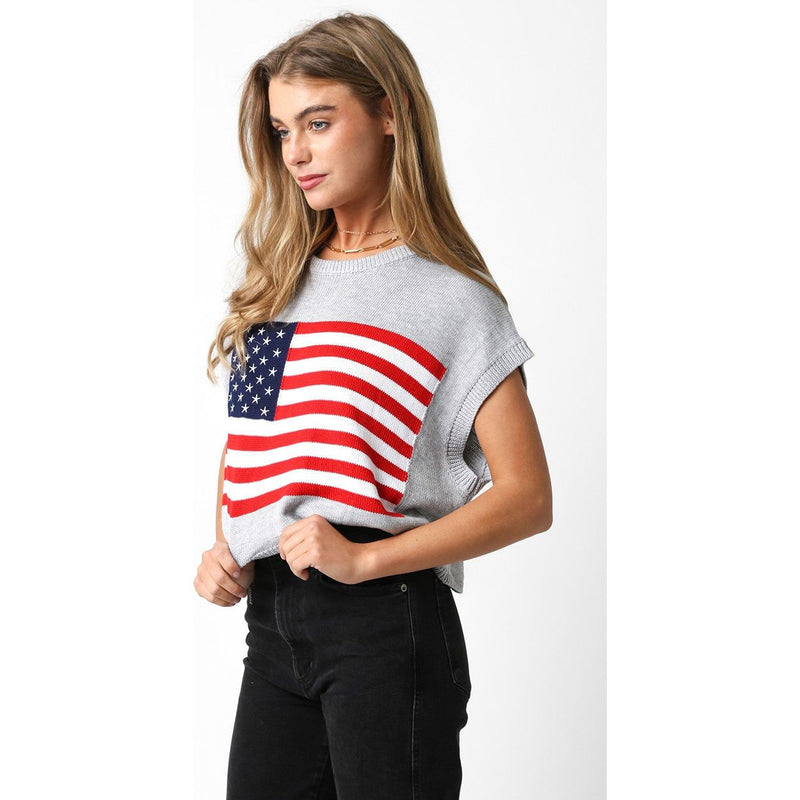 God Bless America Short Sleeved Sweater (2 Colors Available)