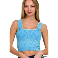 Square Neck Tank With Bra Pads (MULTIPLE COLORS)