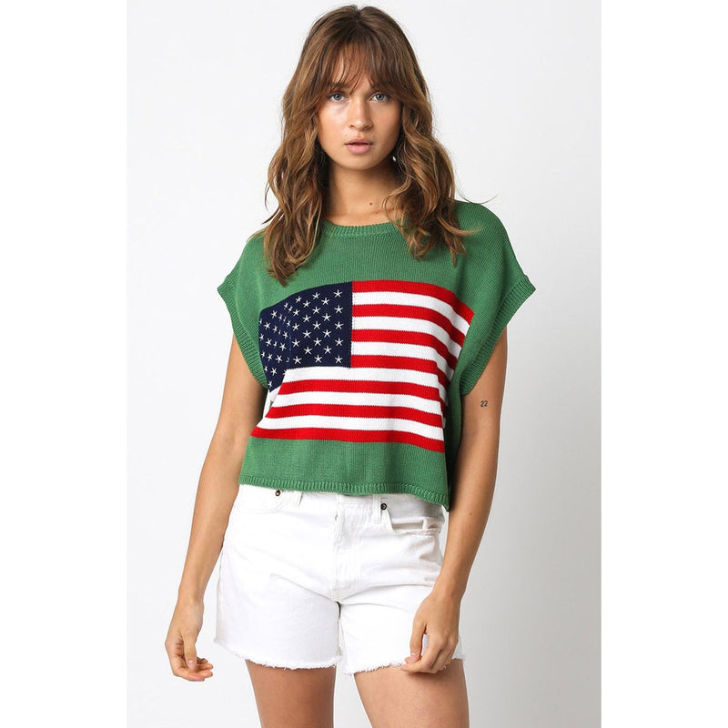 God Bless America Short Sleeved Sweater (2 Colors Available)