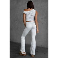 Cora Fold Over Pants in Heather Grey