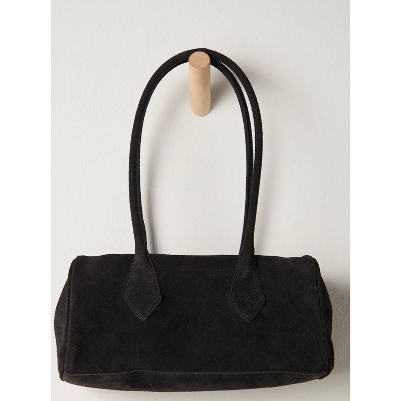 Sierra Suede Shoulder Bag - Black