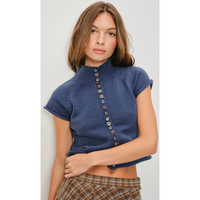 Jenna Button Up Sweater - Navy