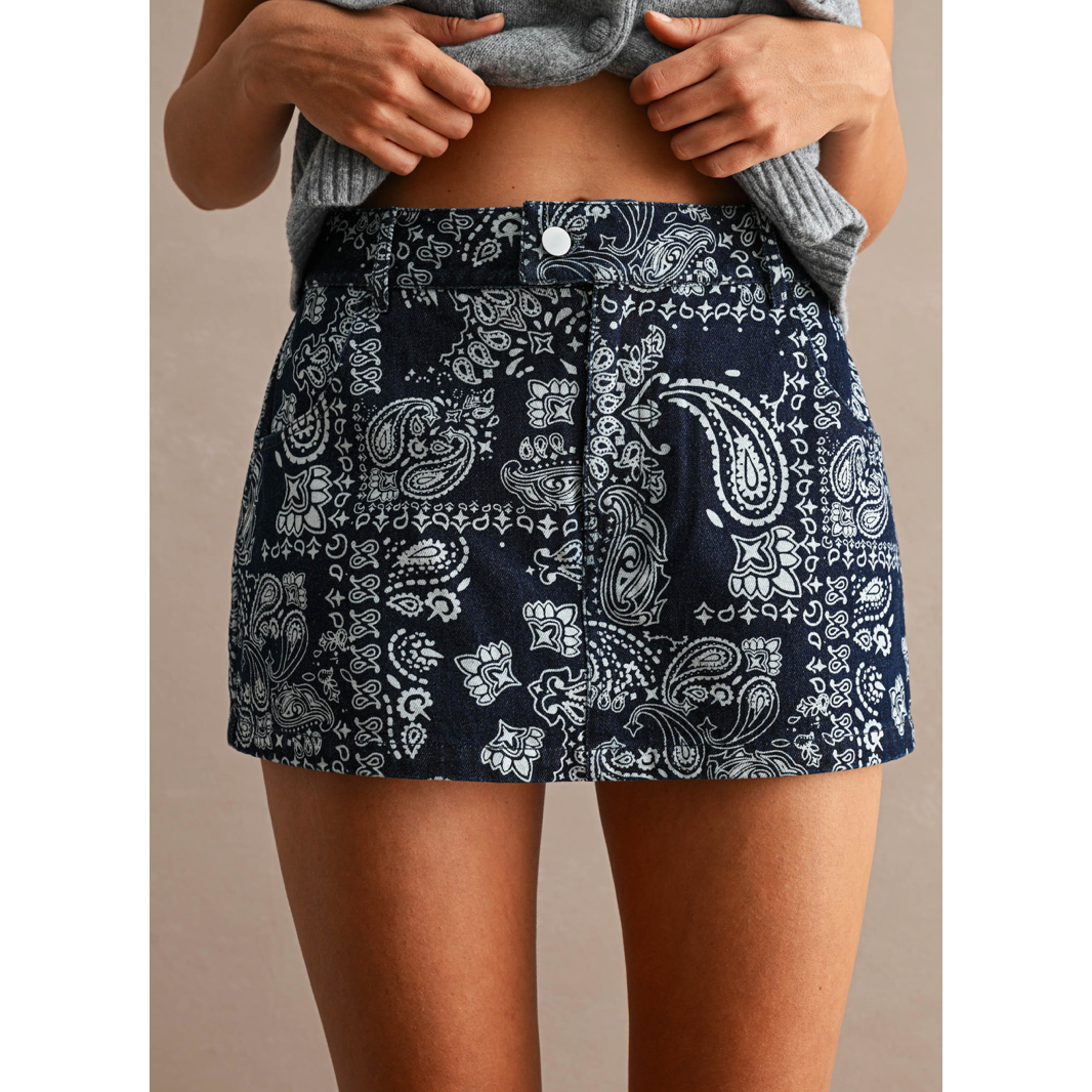 Paisley High Waisted Skort