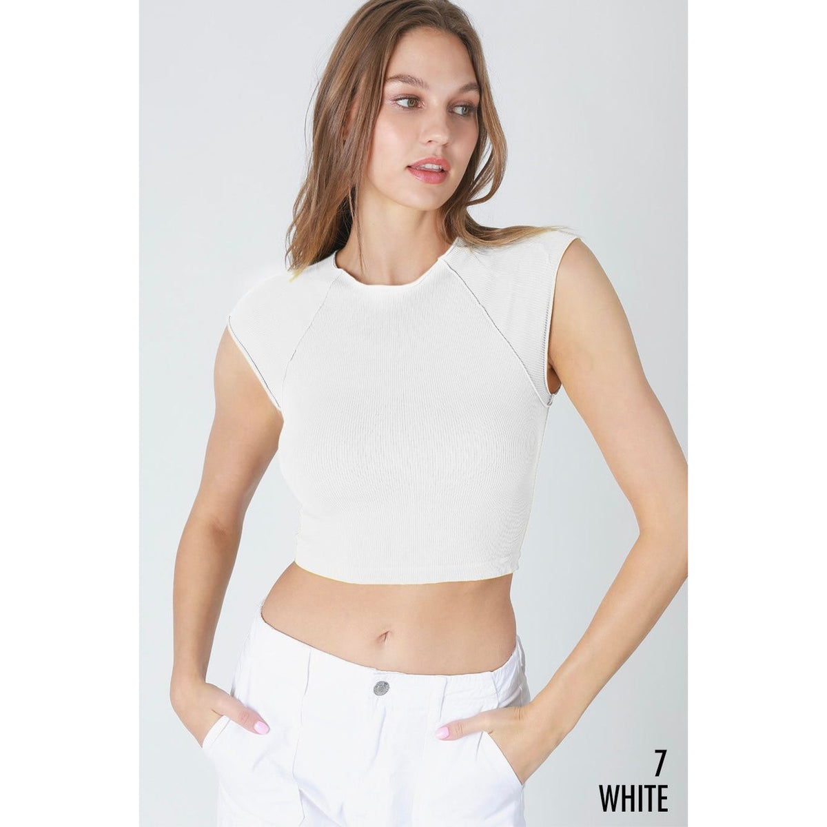 Exposed Seam Crop Top (Multiple Colors)