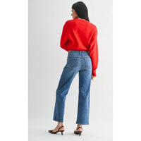 Mid Rise Wide Leg Jean