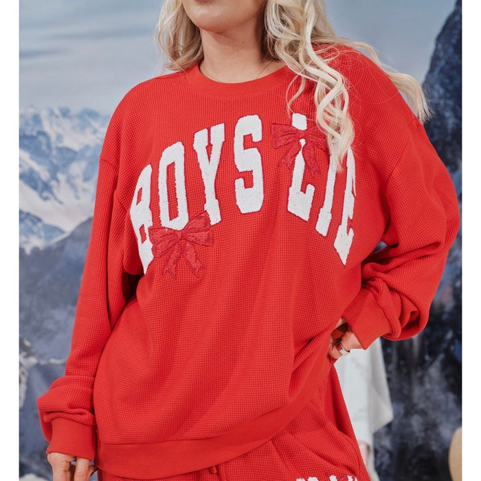 WRAP ME IN A BOW KARA CREWNECK