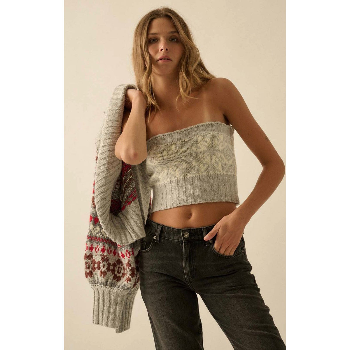 Alpine Cardigan and Tube Top Set