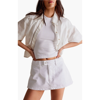 Galivanting Denim Skort in Optic White