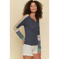 Contrast Henley Top