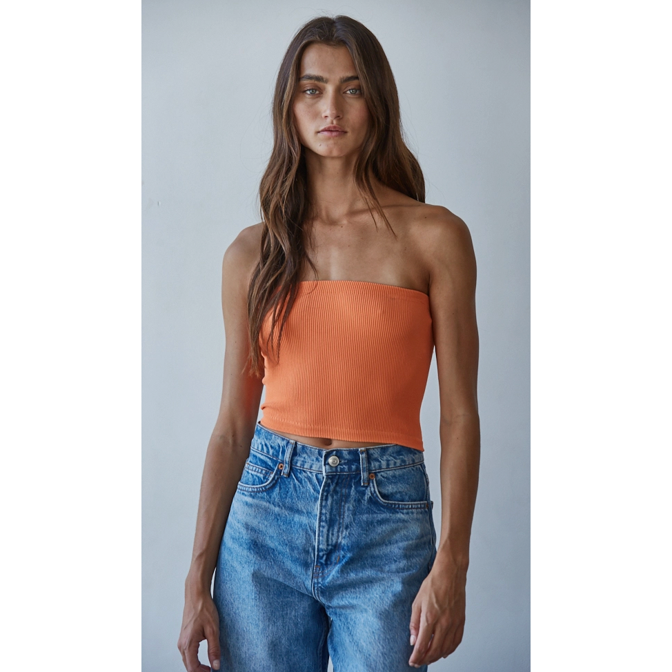 Seamless Ribbed Tube Top (6 Color Options)