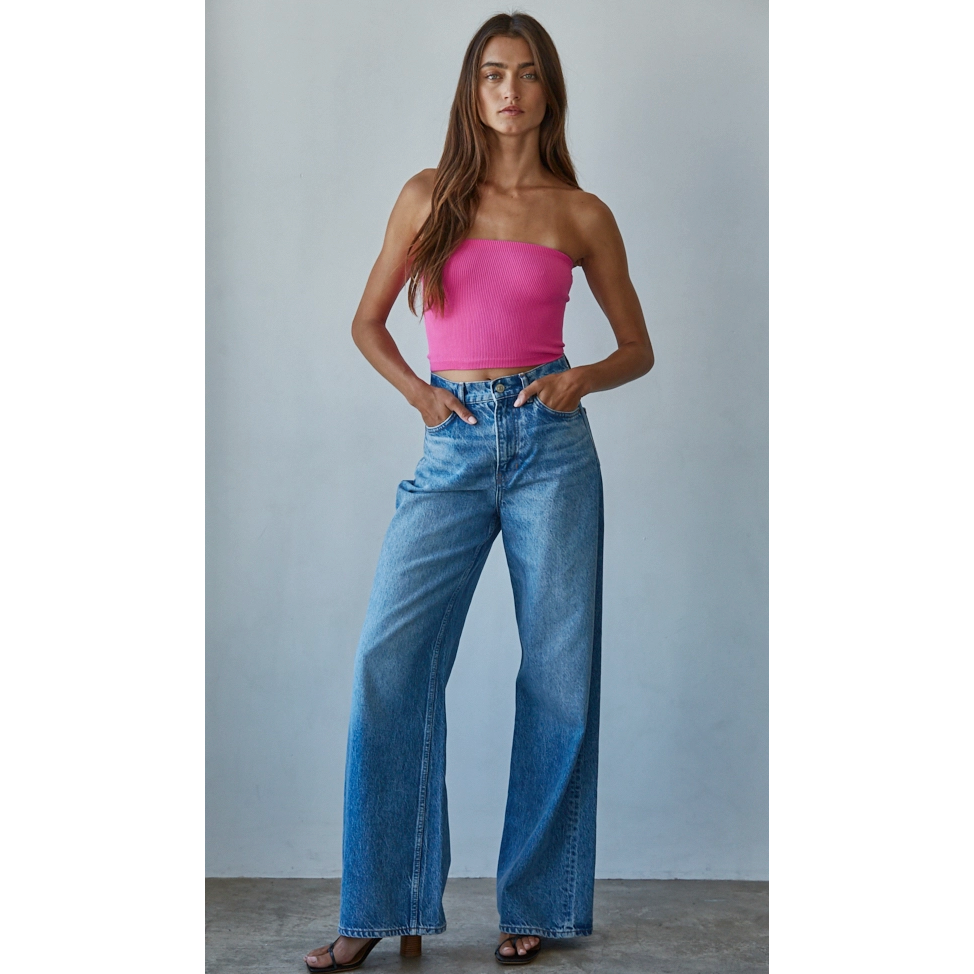 Seamless Ribbed Tube Top (6 Color Options)