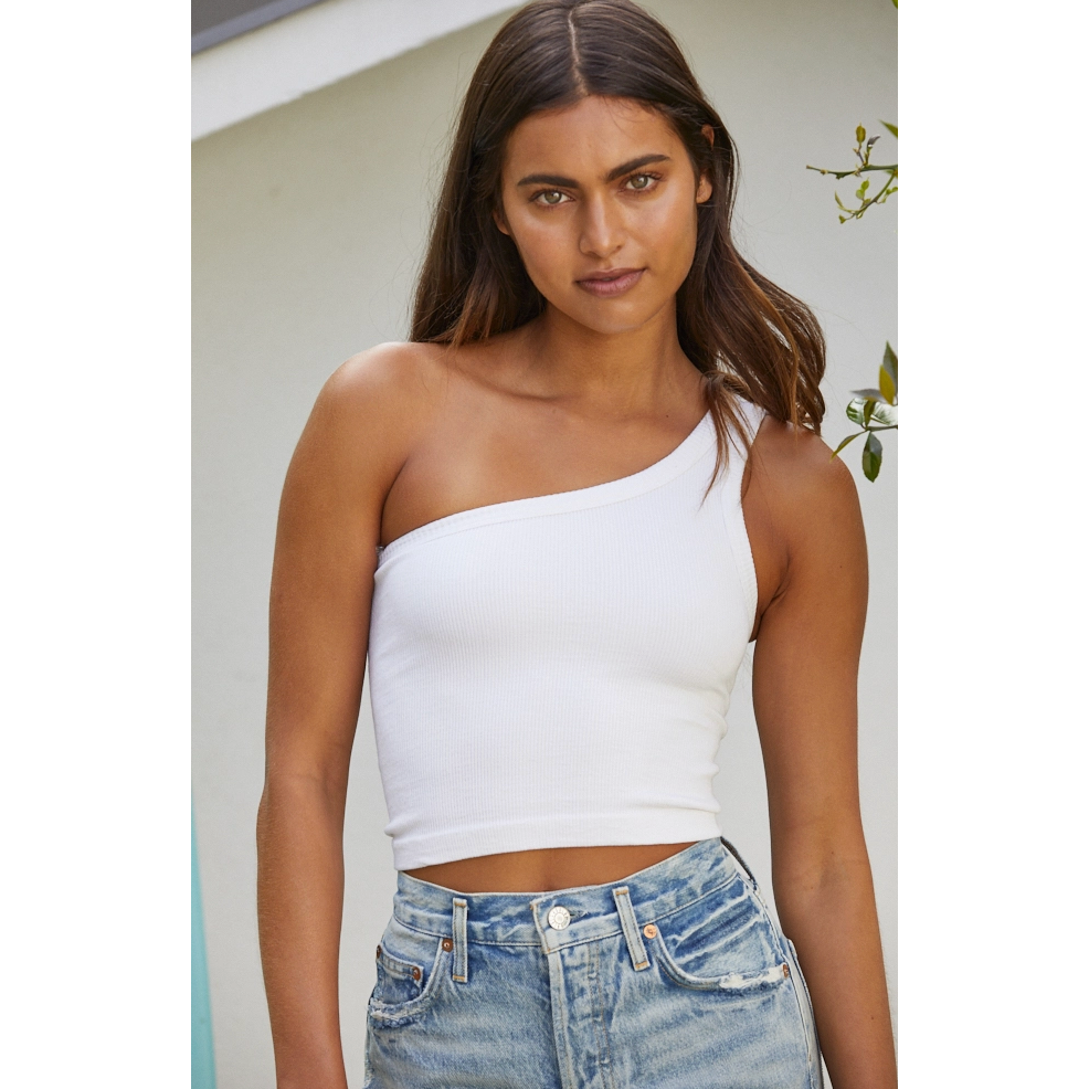 One Shoulder Tank - 2 Colors