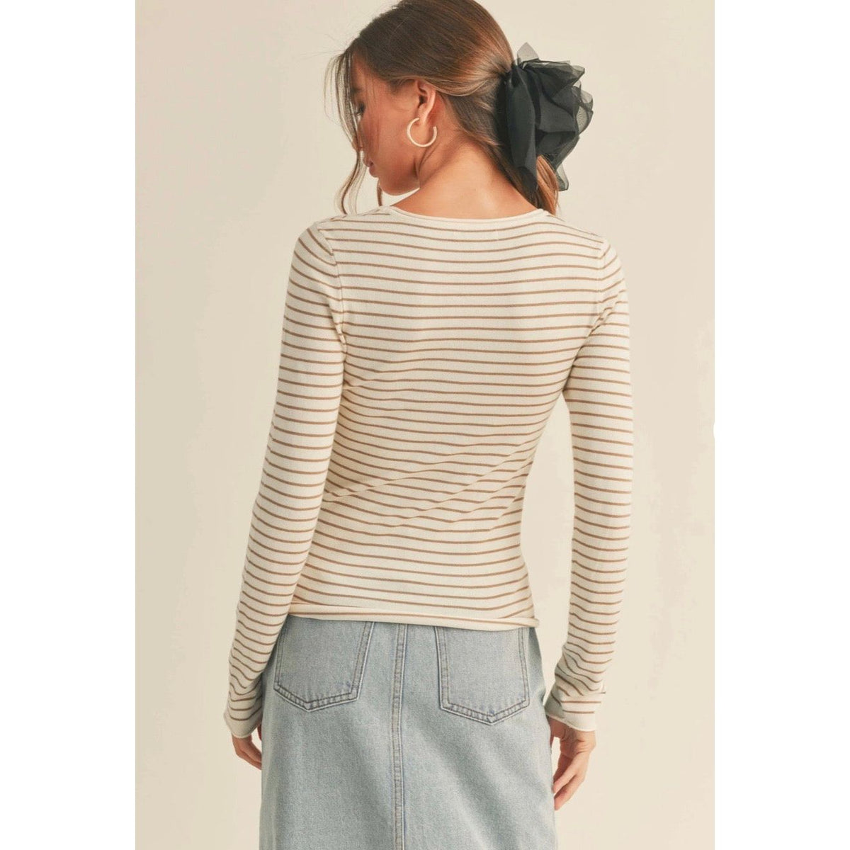 Stripped Long Sleeve Top