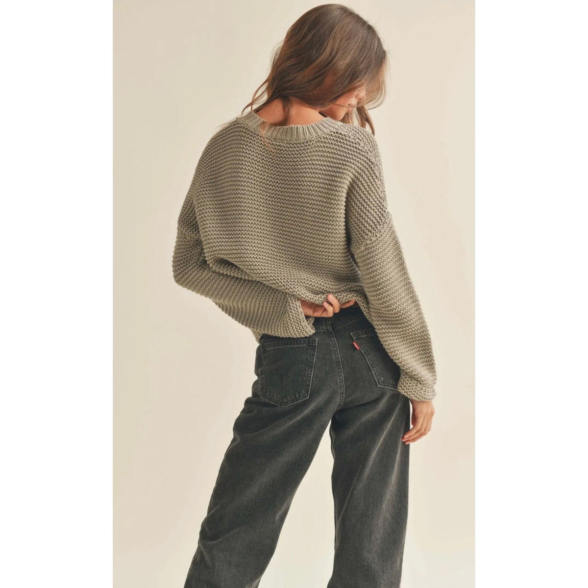 Round Neck Sweater Top (2 Colors)