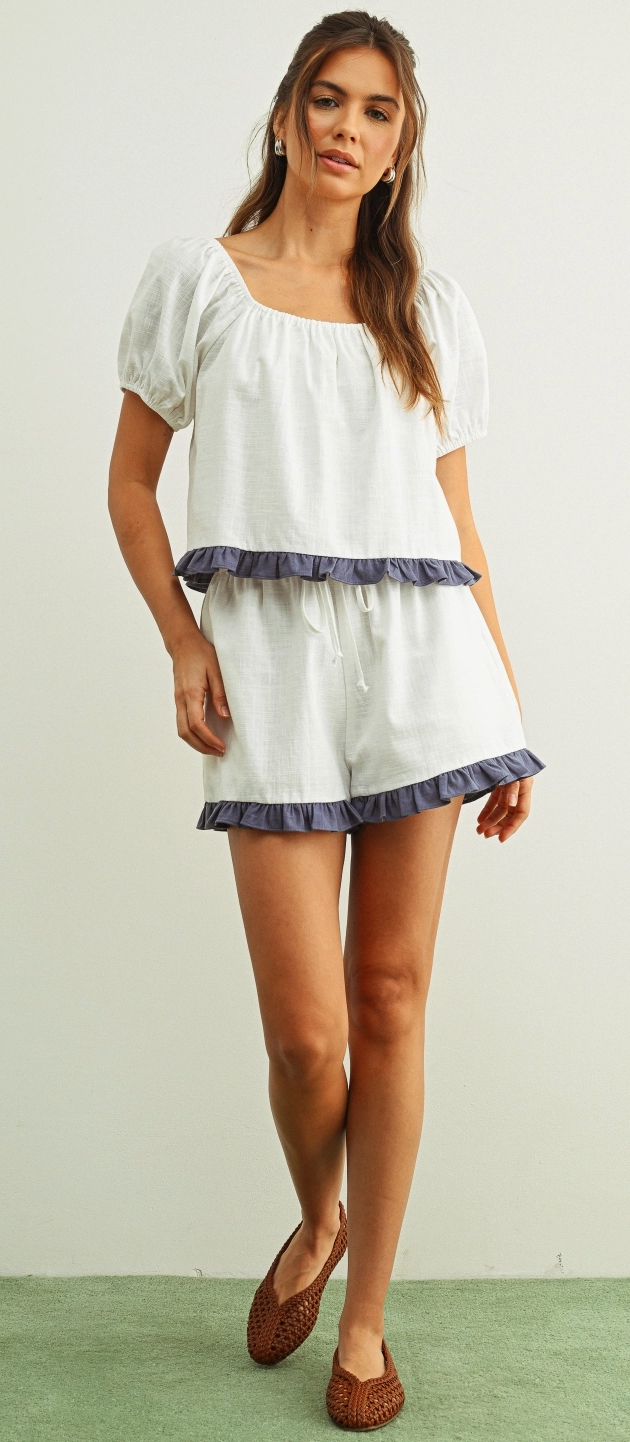 Mila Linen Top (Part of a Matching Set)