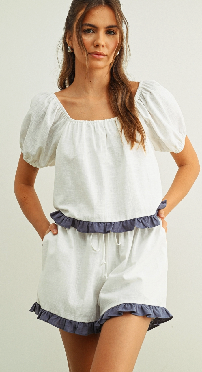 Mila Linen Top (Part of a Matching Set)
