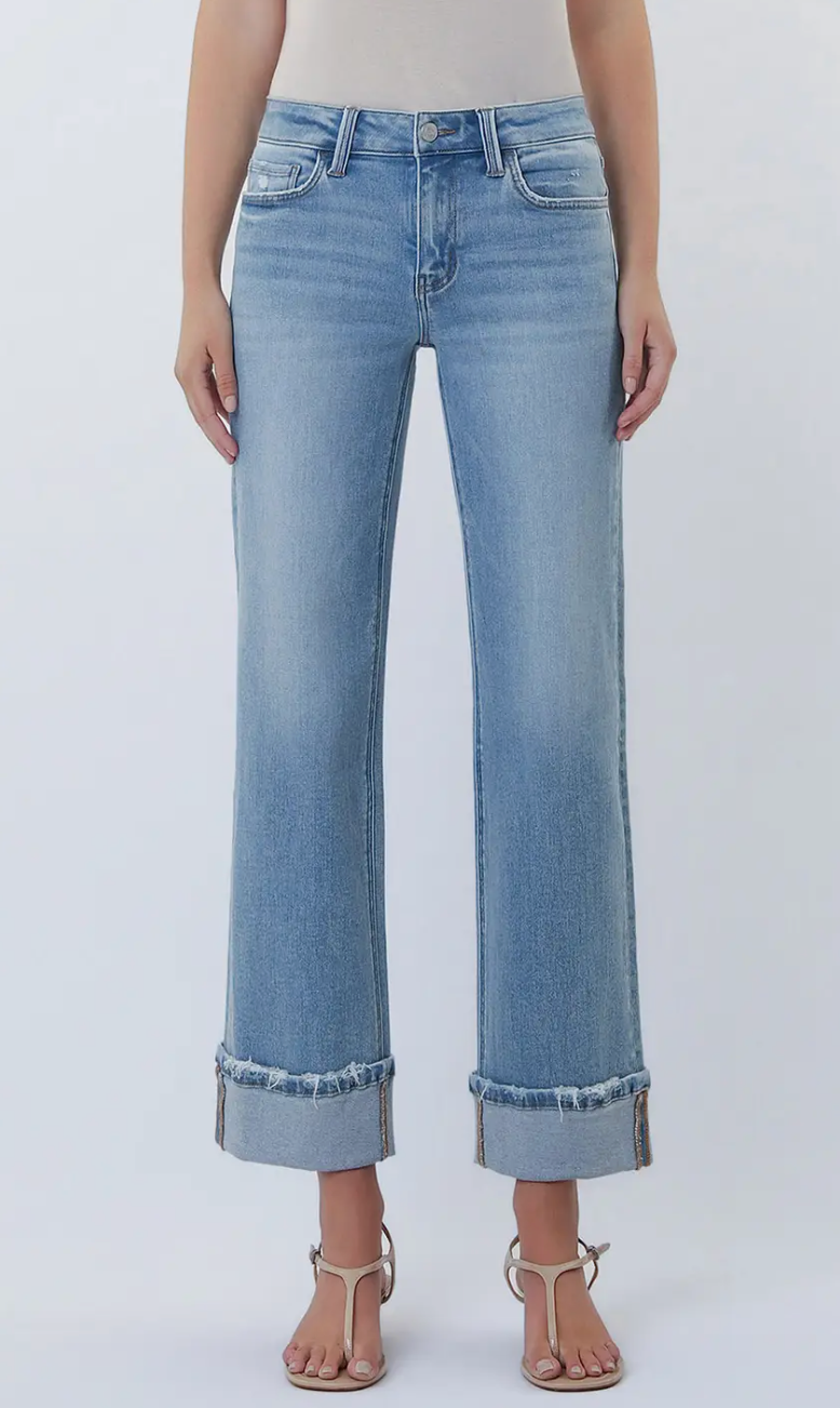 Mid Rise Cuffed Jean