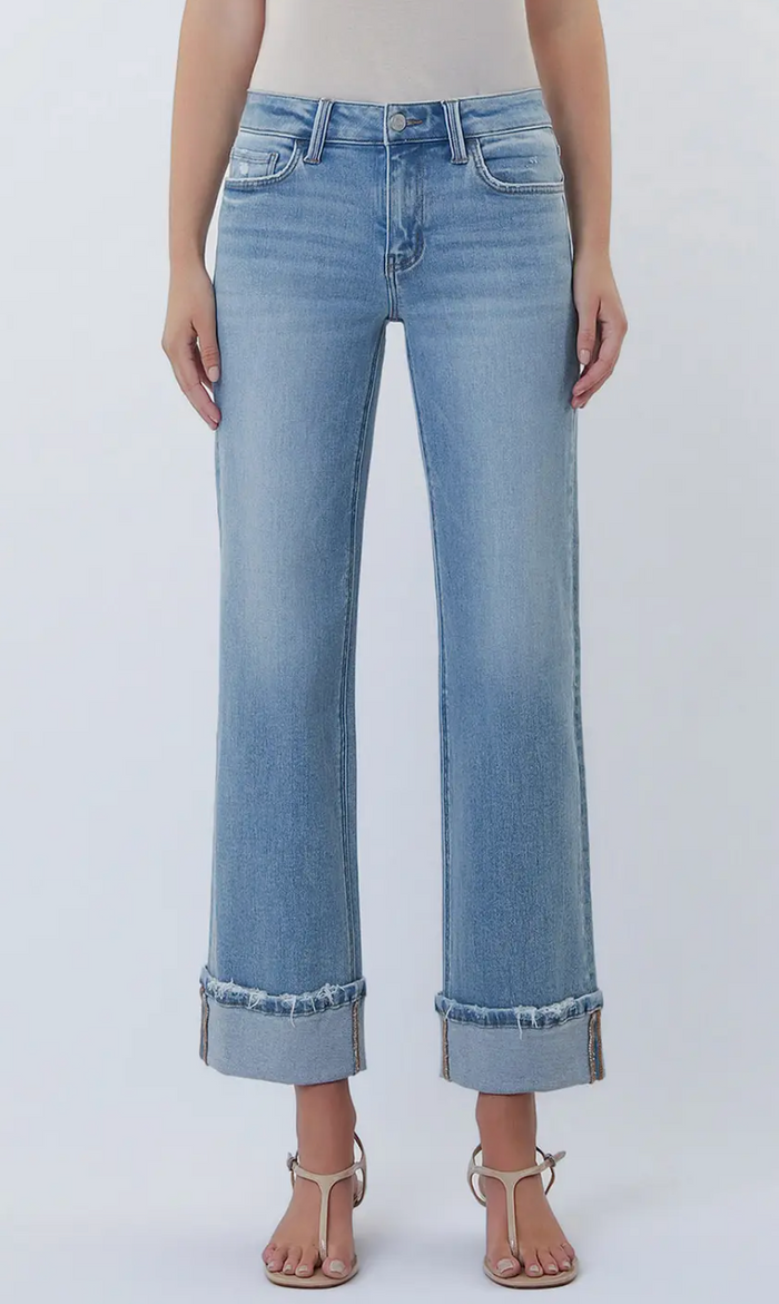 Mid Rise Cuffed Jean