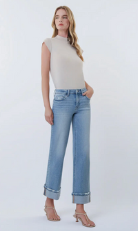 Mid Rise Cuffed Jean