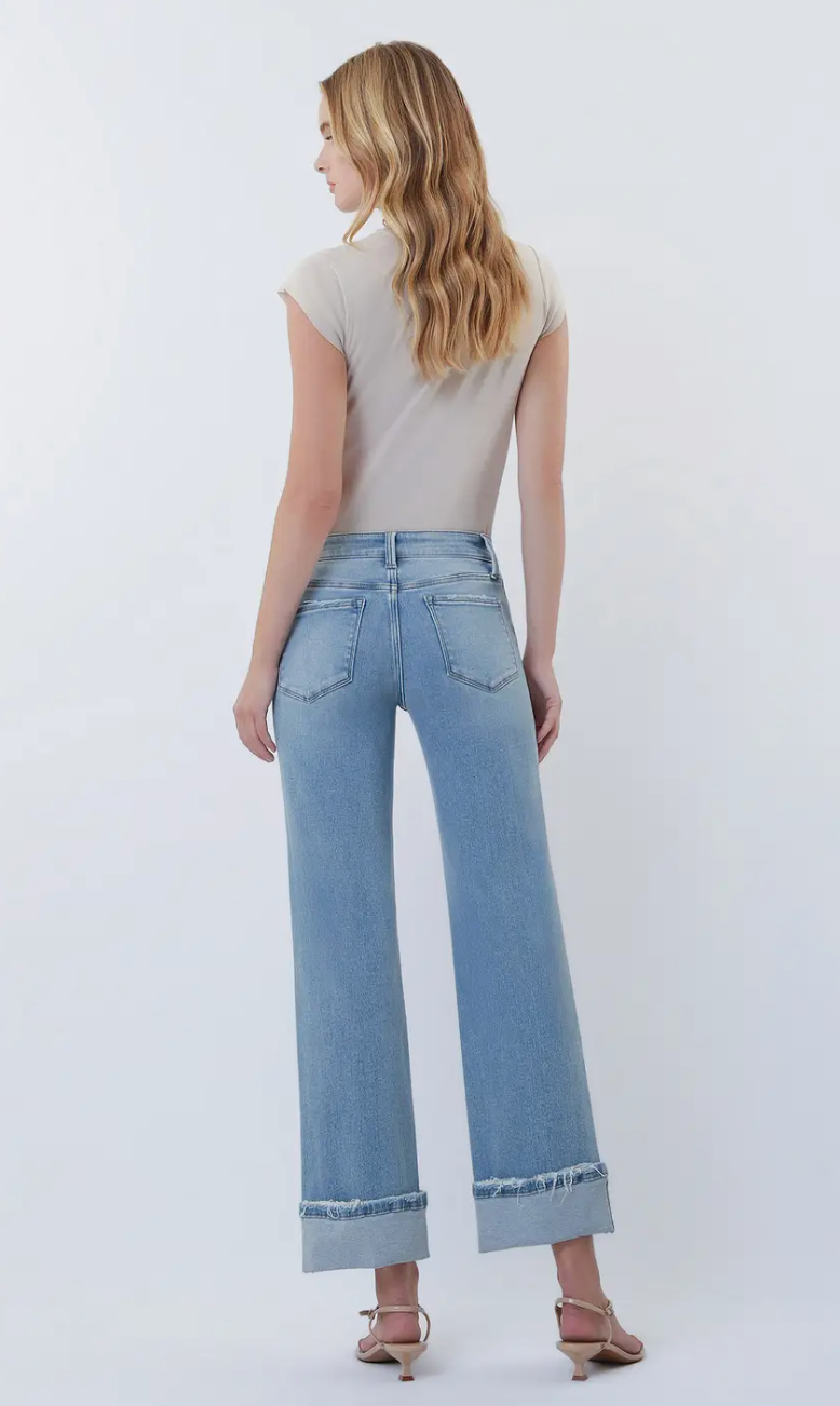 Mid Rise Cuffed Jean