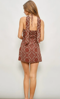 Paisley Halter Mini Dress