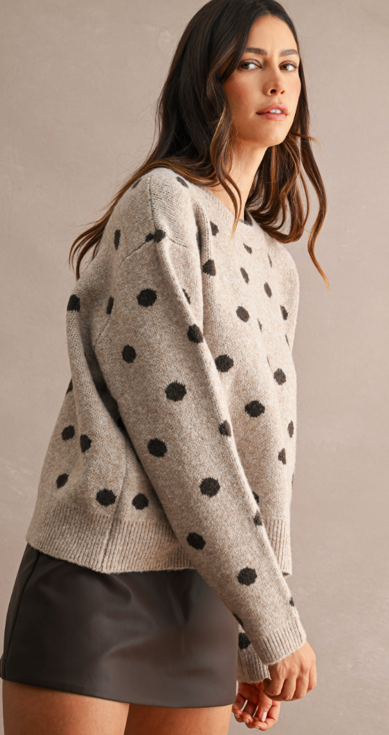 Polka Mocha Sweater