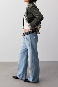 Highland Low-Rise Twisted Bowed Jeans