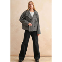 Herringbone Pattern Cape Style Jacket