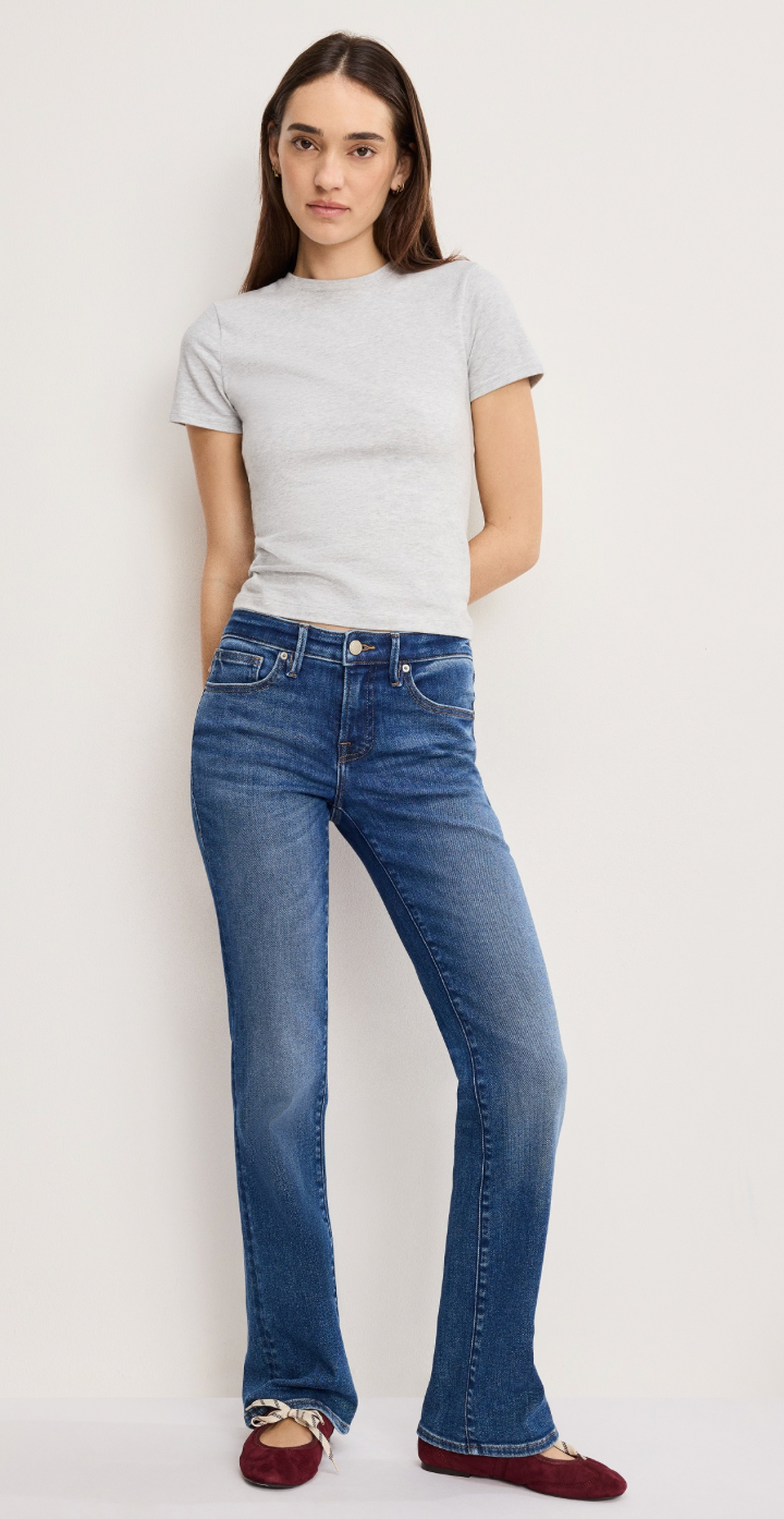 Good American Low Rise Slim Bootcut Jean