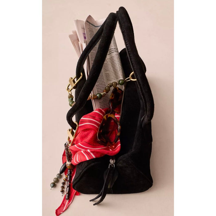 Sierra Suede Shoulder Bag - Black