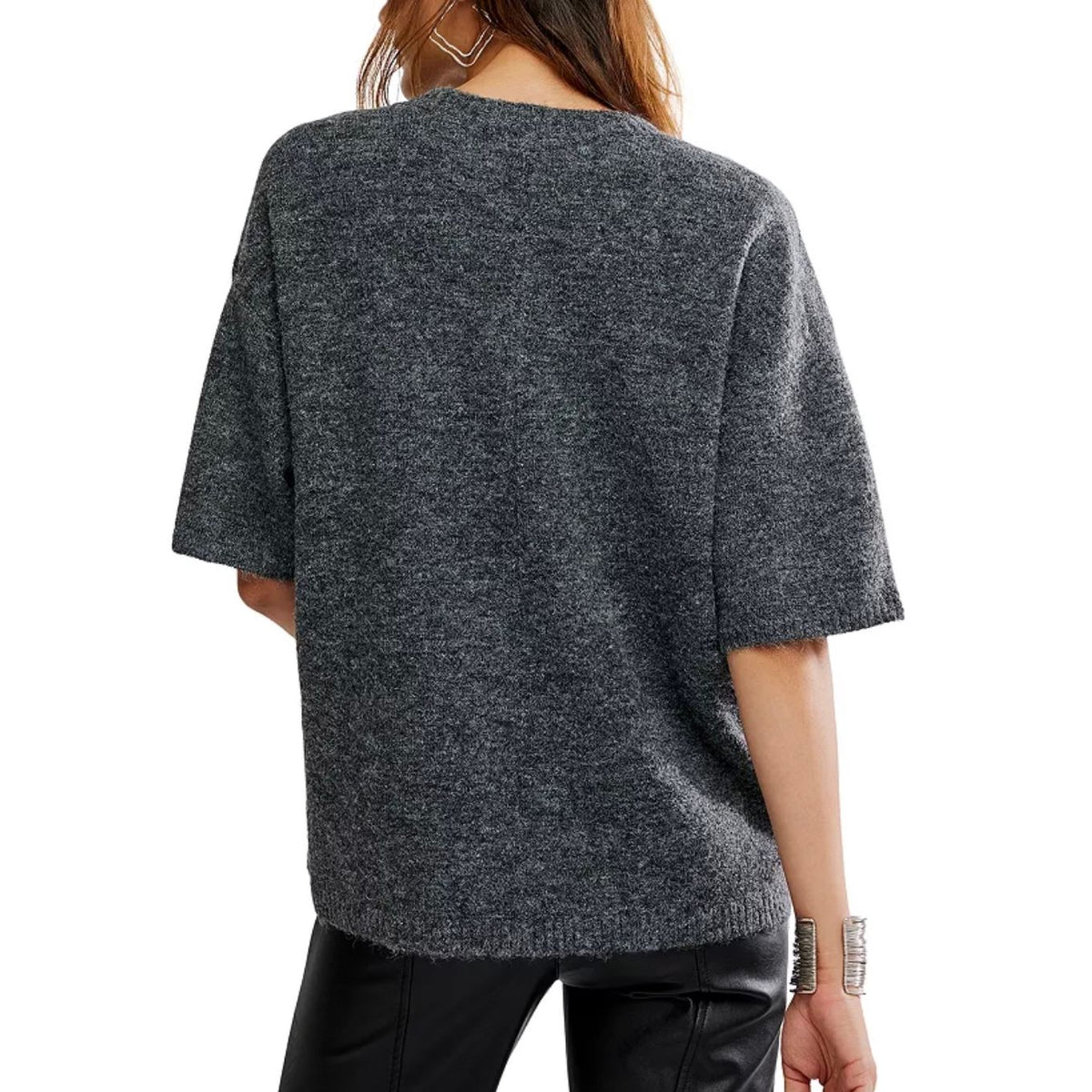 Margot Sweater Tee - Charcoal Heather