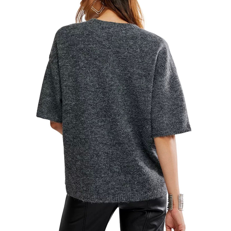 Margot Sweater Tee - Charcoal Heather
