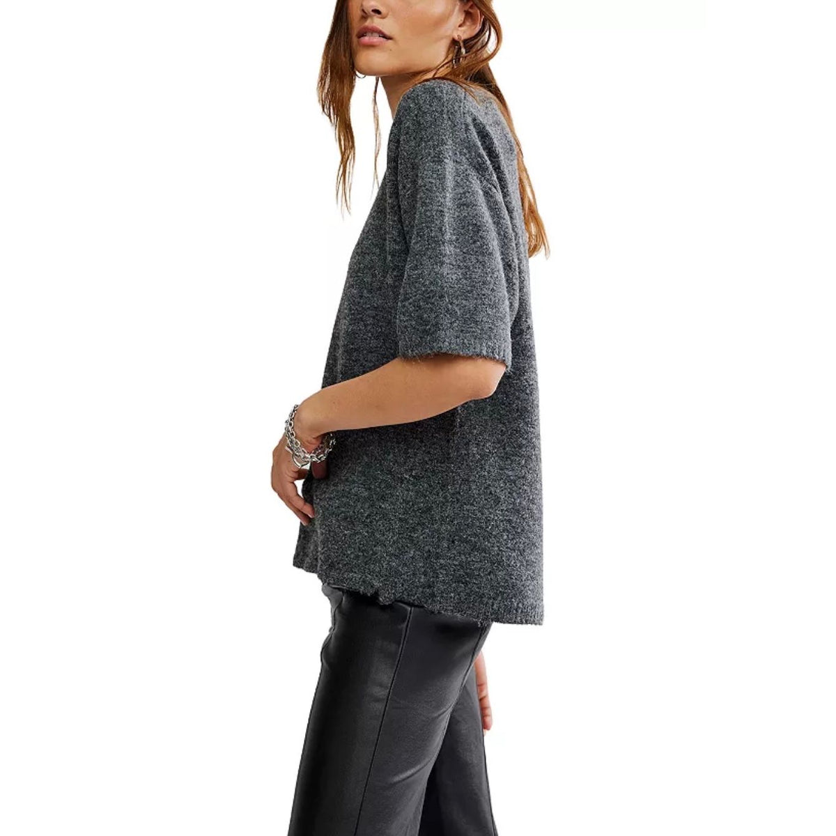 Margot Sweater Tee - Charcoal Heather