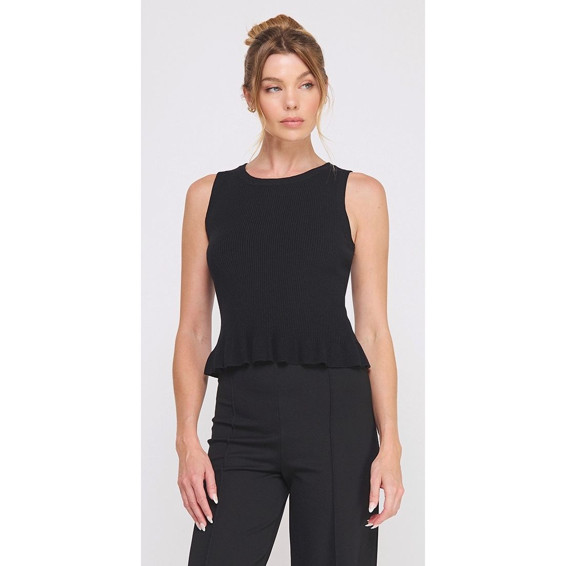 Soft Ribbed Peplum Top (2 Colors)