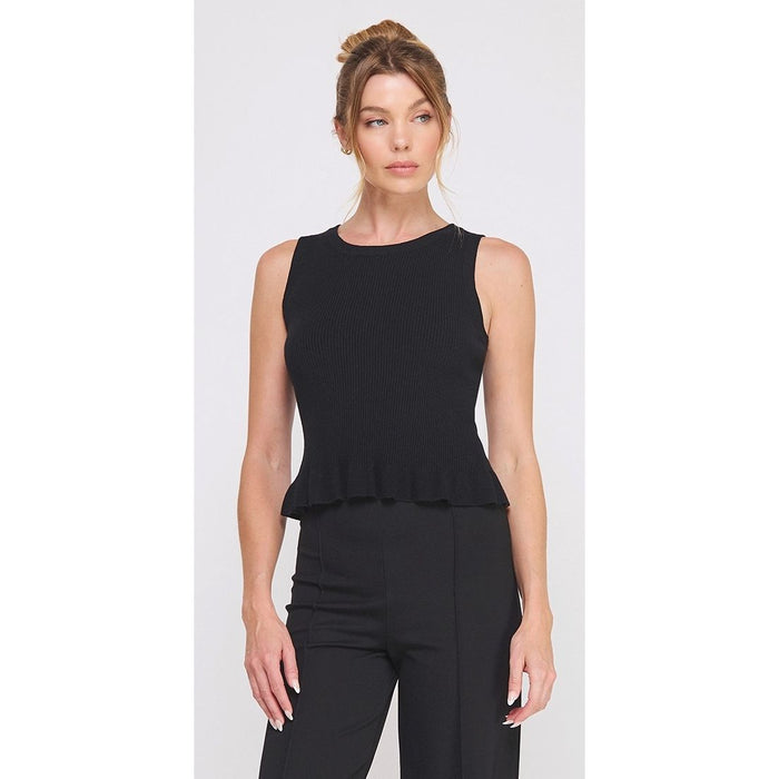 Soft Ribbed Peplum Top (2 Colors)
