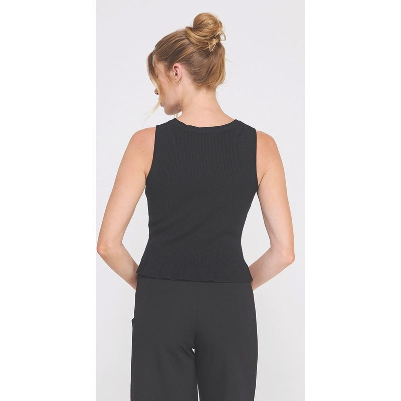 Soft Ribbed Peplum Top (2 Colors)