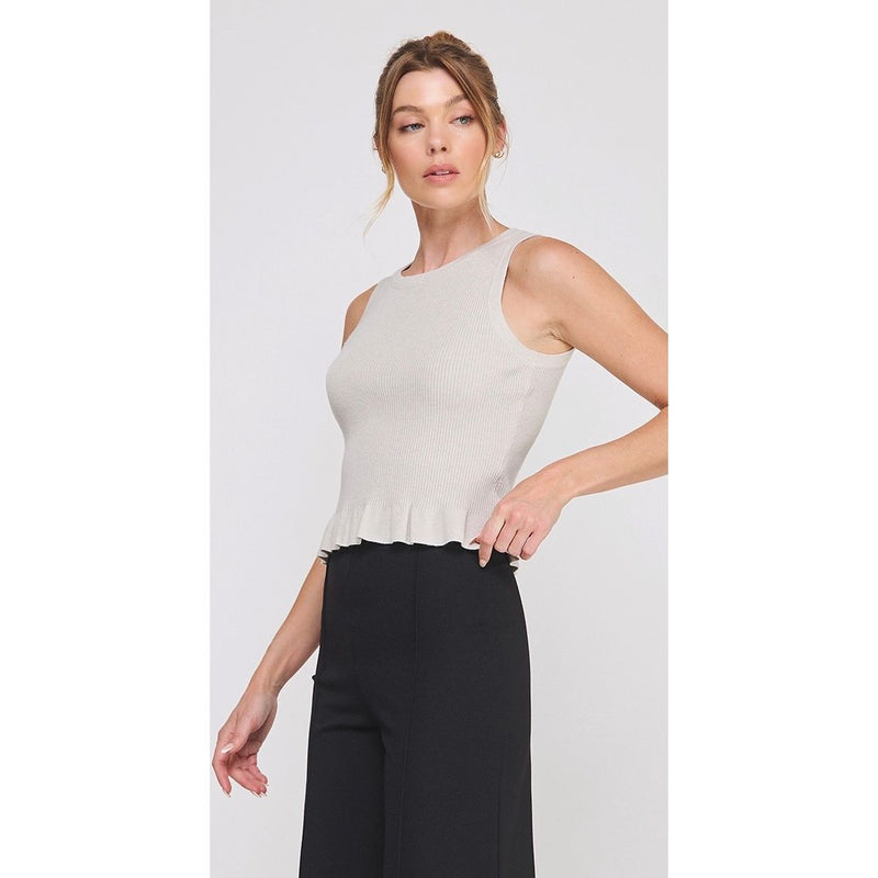 Soft Ribbed Peplum Top (2 Colors)