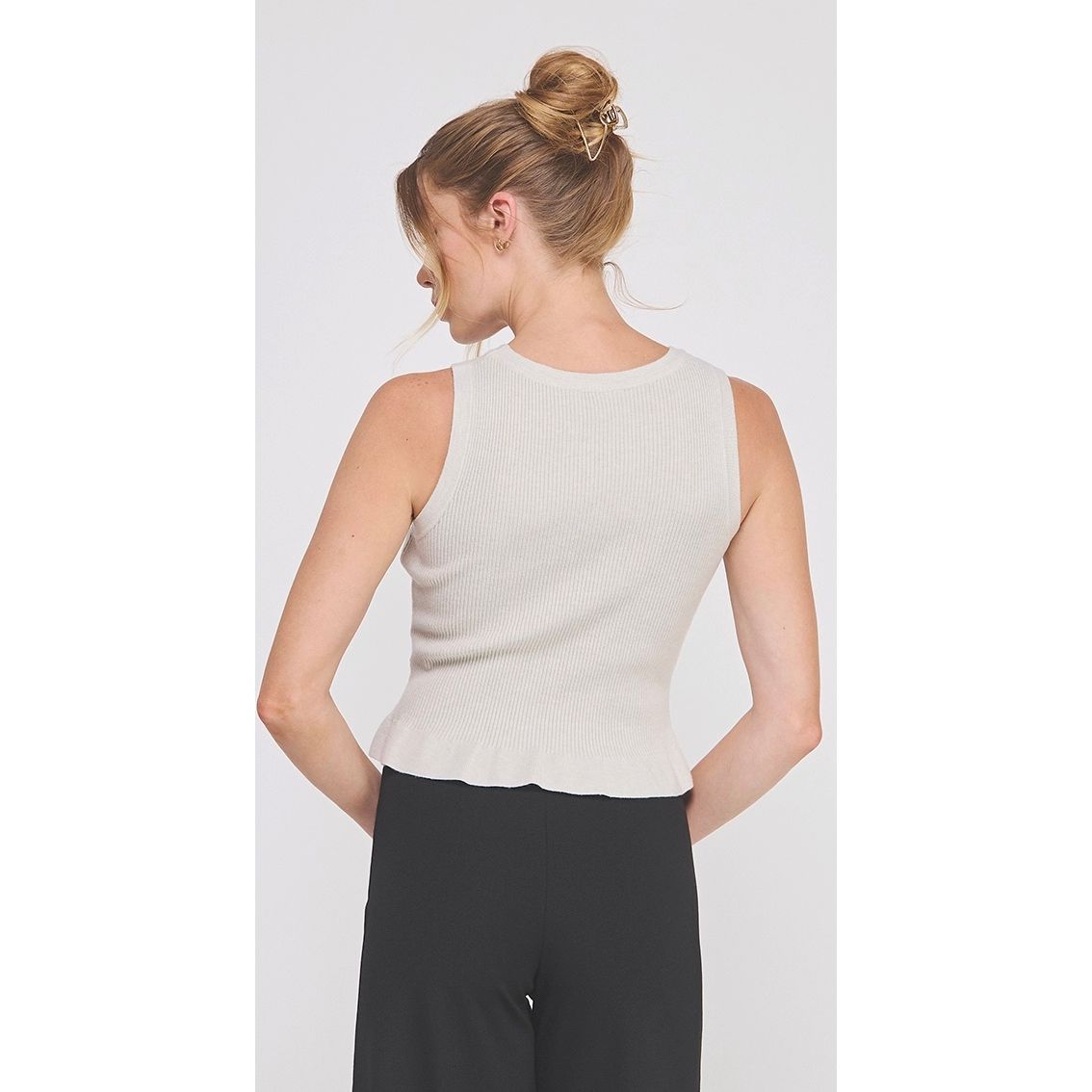 Soft Ribbed Peplum Top (2 Colors)
