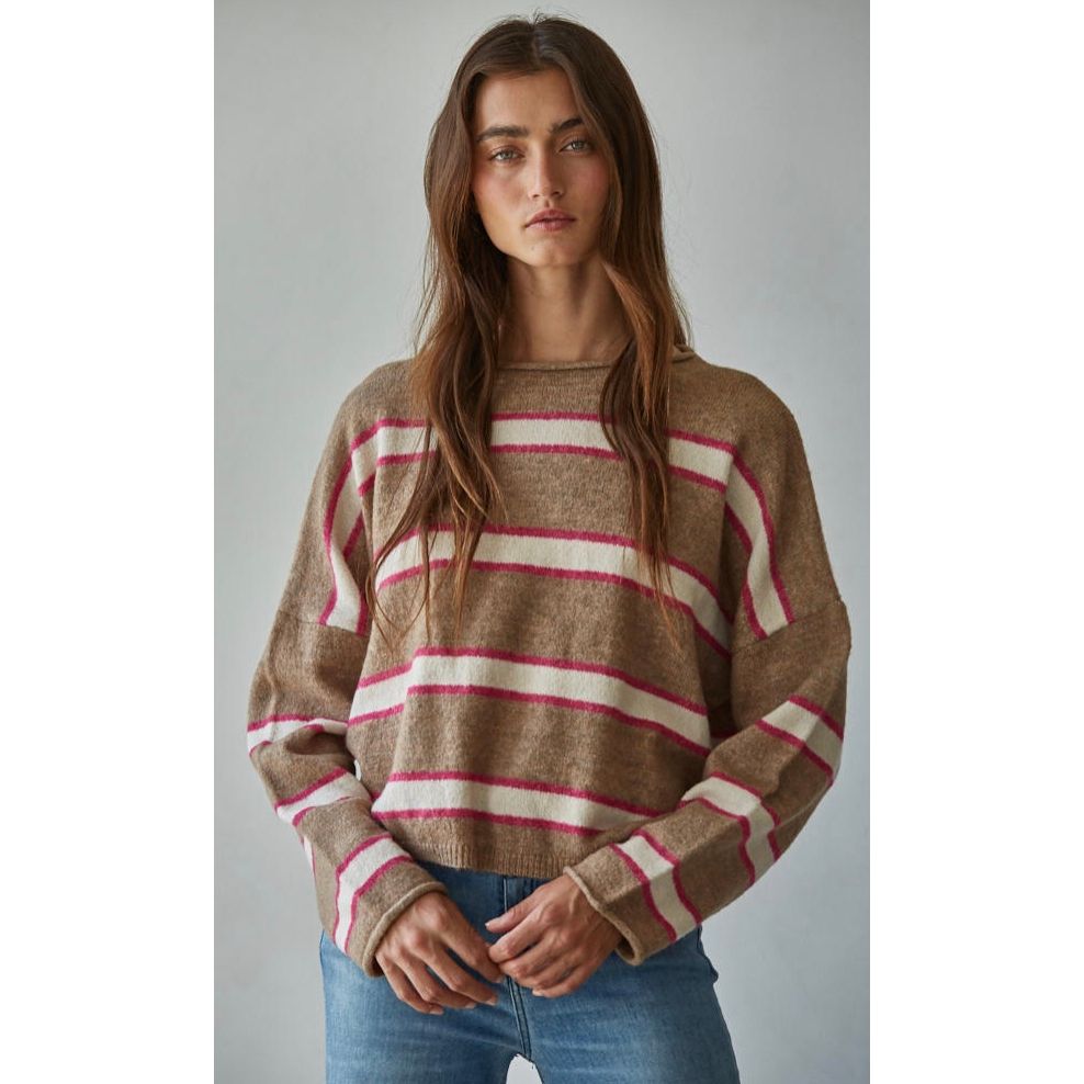 Mocha Loca Striped Sweater